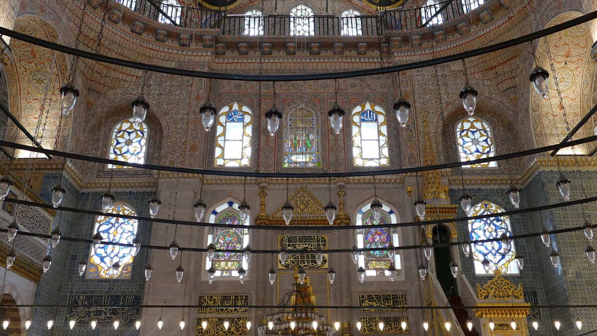 Iznik tiles on the Blue Mosque's upper galleries
