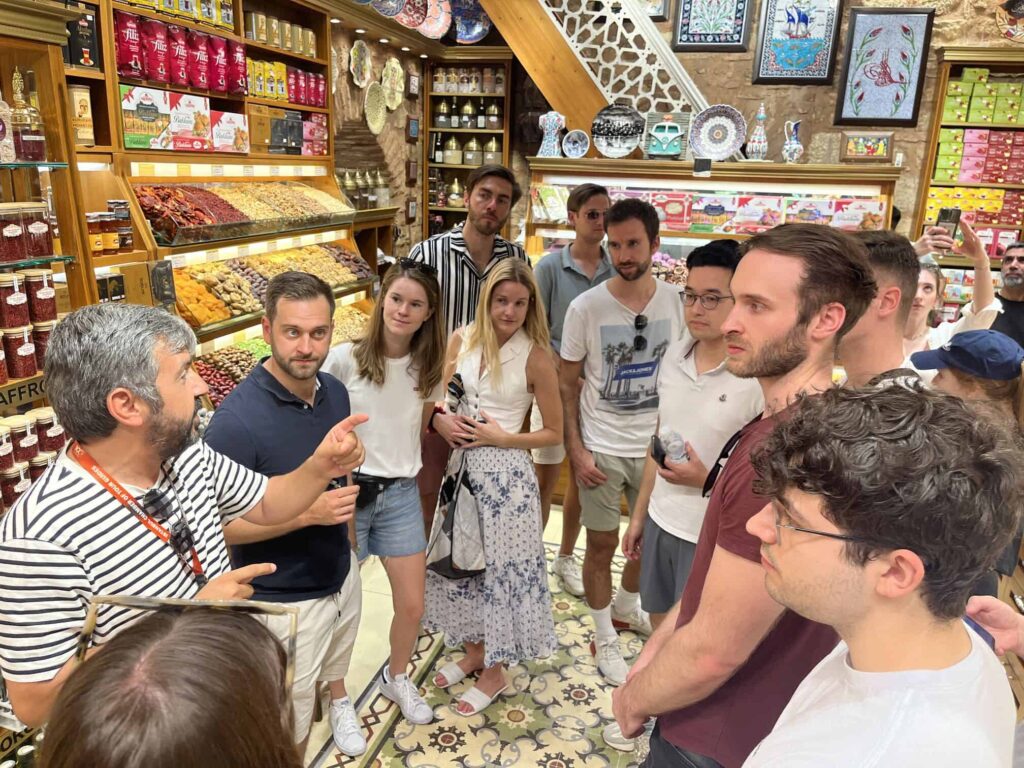 Rubil Gündüz guiding a tour in the Spice Market - Egyptian Bazaar 2025