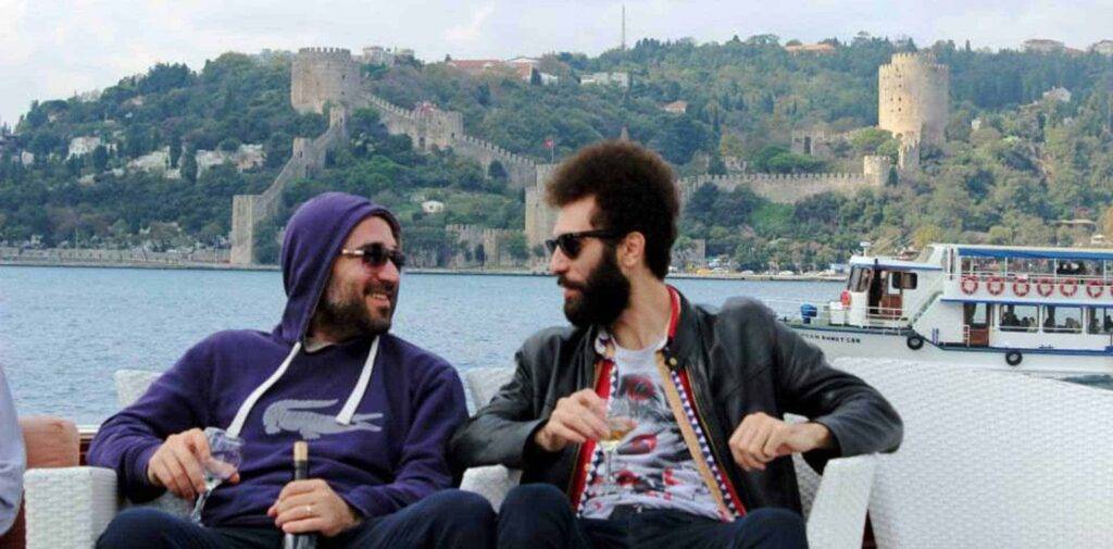 Bulent Karatas and Murat Can enjoying a Bosphorus cruise on The Other Tour Istanbul