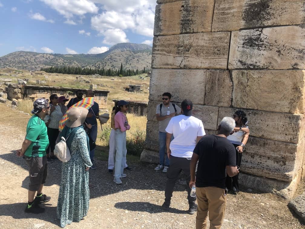 Guided tour of Hierapolis, Pamukkale with the local professional guide Ahmet.