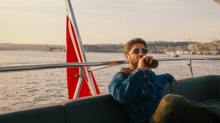 Fethi Karatas enjoying a beer on the private Bosphorus cruise