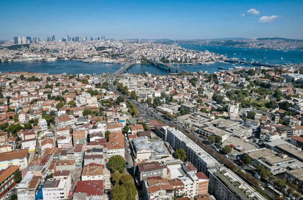 Zeyrek Çinili Hamamı - Golden Horn and Bosphorus Aerial View - Photography by Murat Germen