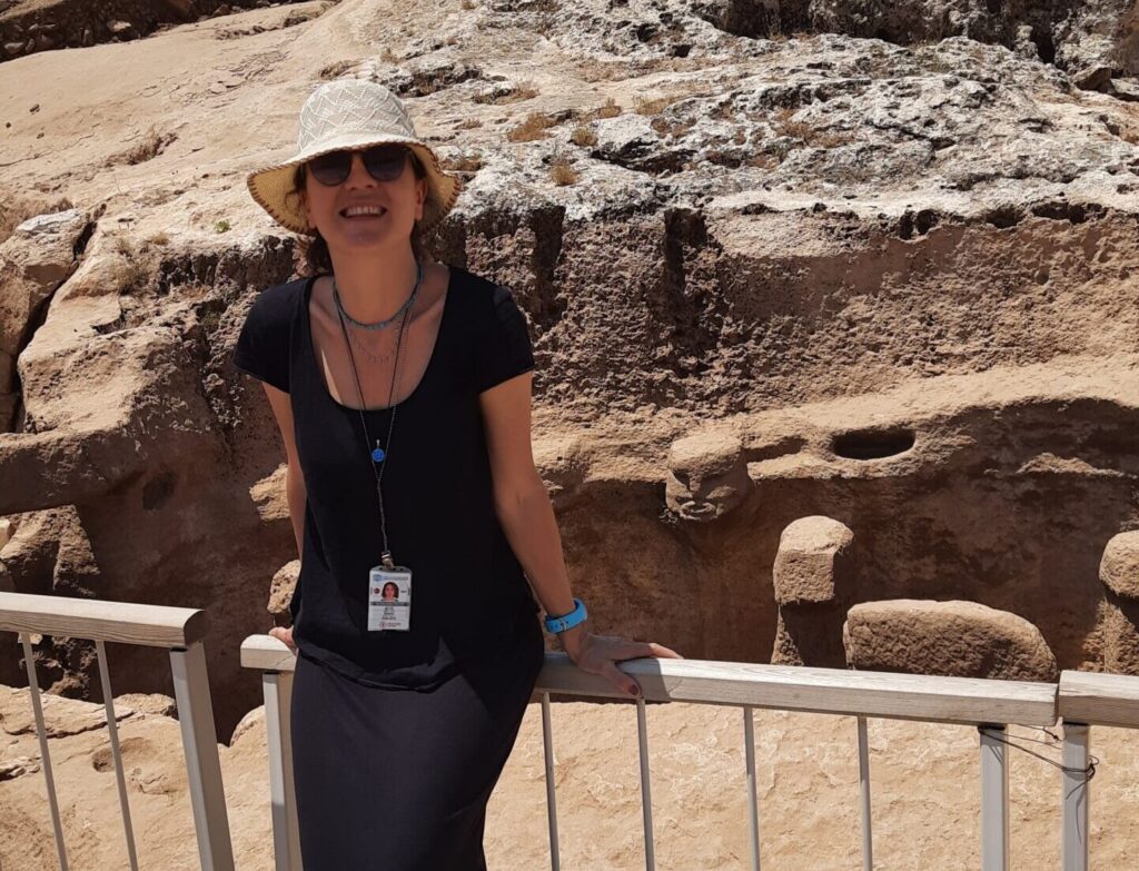 Betül Başak at the Göbeklitepe archaeological site, Turkey