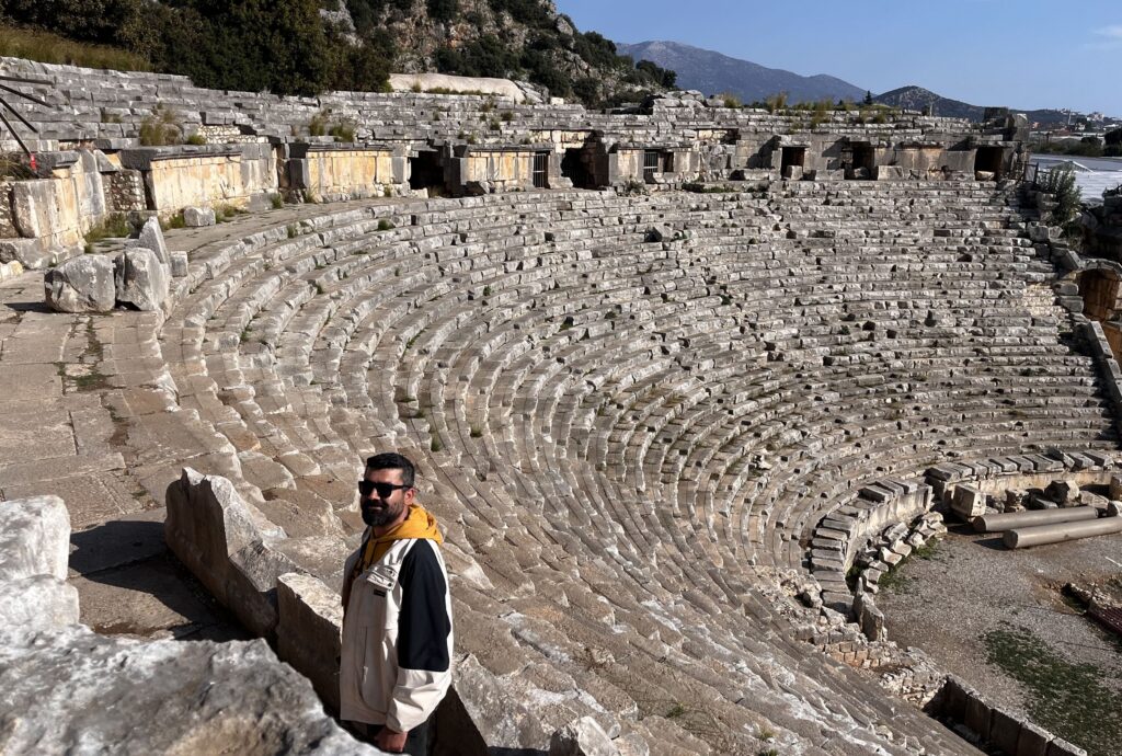 The Roman theatre at Myra from the upper cavea — one of the largest theatres on the Mediterranean coast