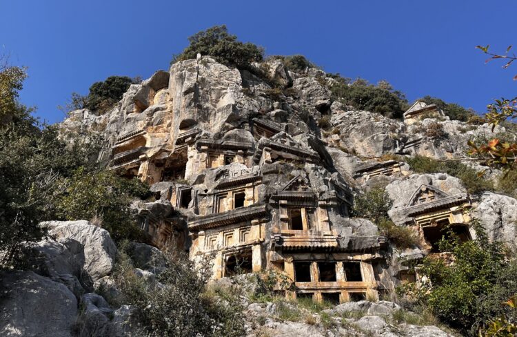 Two thousand years of sky burial, cut straight into the rock