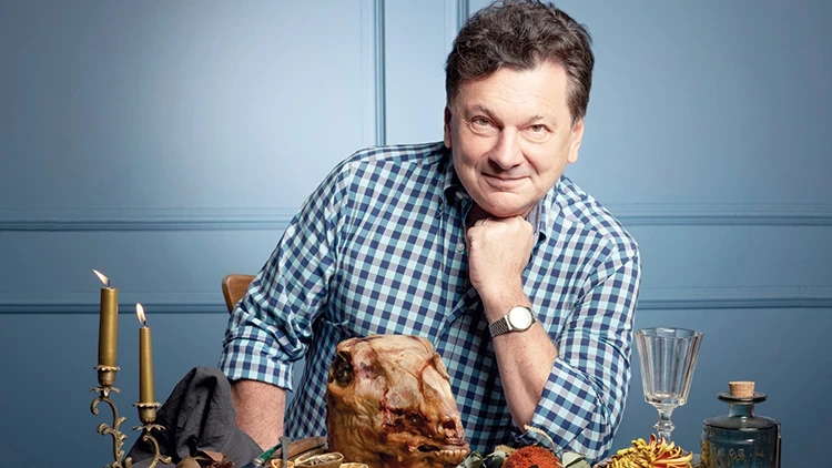 Portrait of Turkish food critic and television personality Vedat Milor