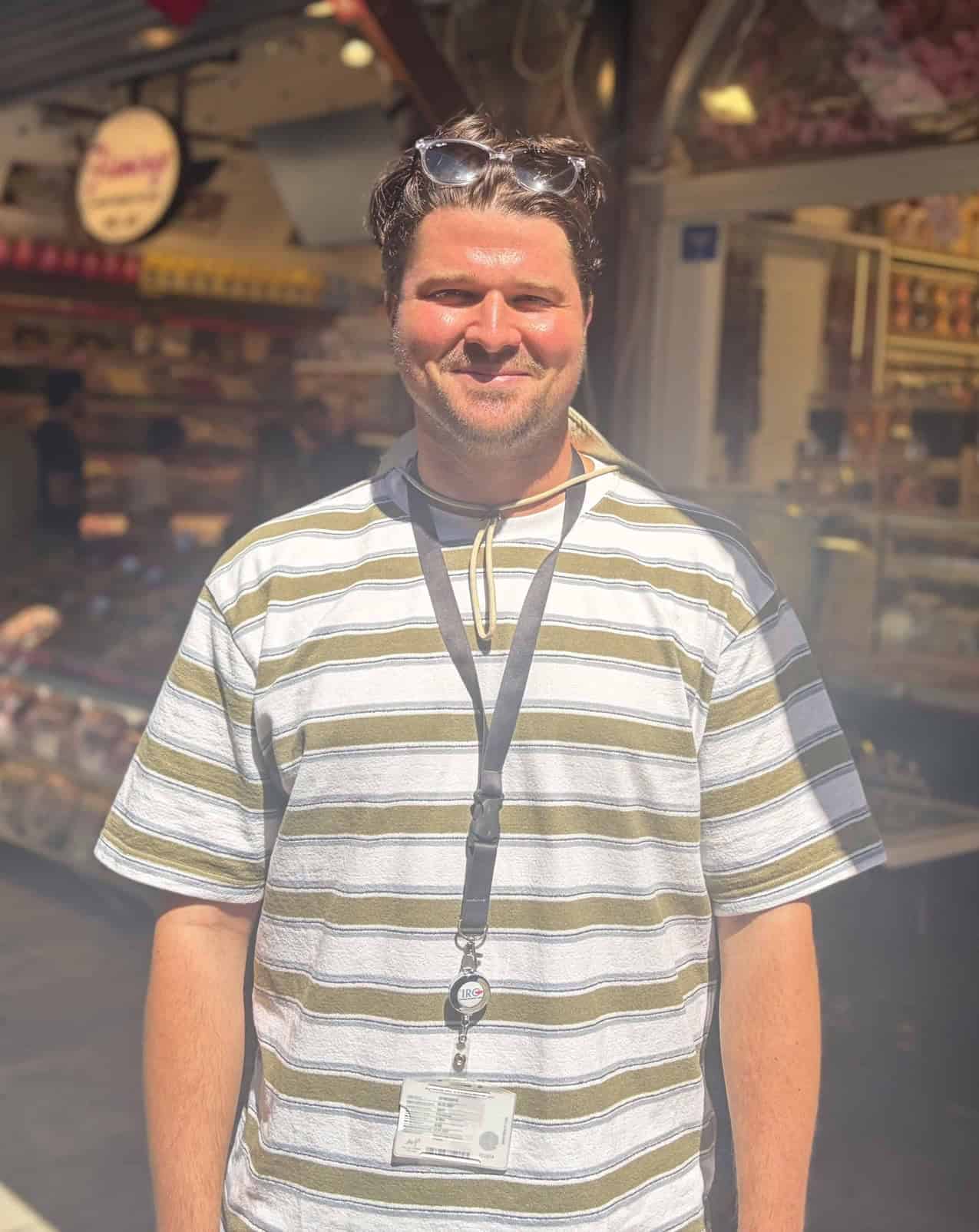 Deniz Karagozoglu, licensed guide, wearing a guiding lanyard