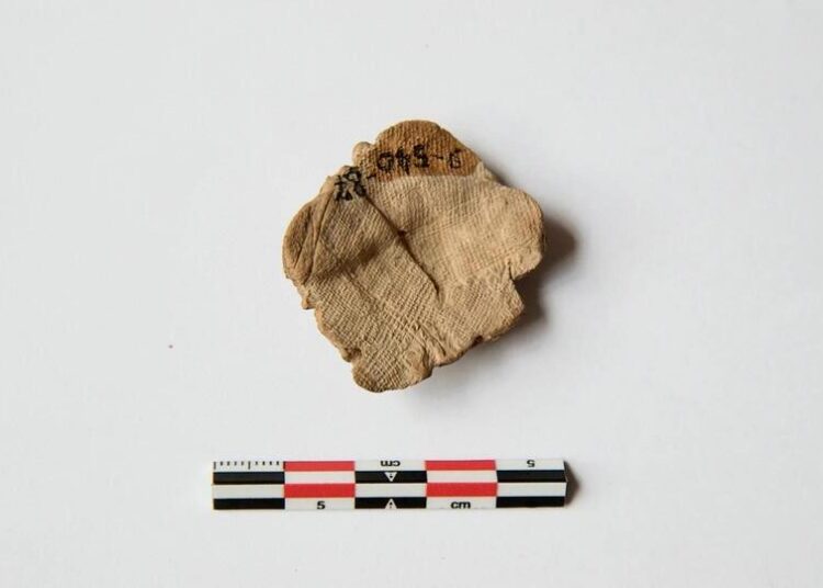 Bronze Age textile fragment discovered in ancient Anatolia, showing the fine weave of early textile production.