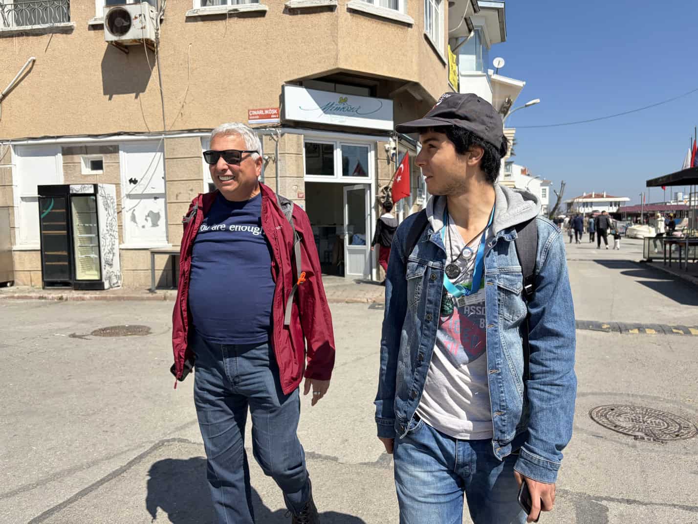 Jim and Tolga walking