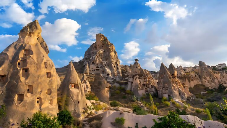 Fairy chimneys and volcanic rock formations in Cappadocia, Turkey