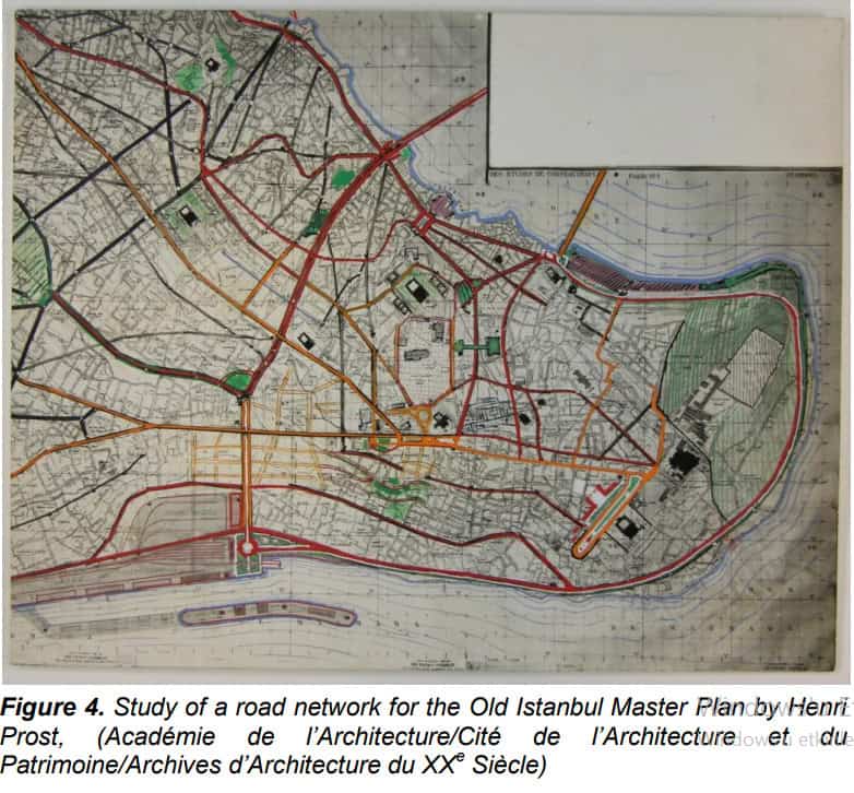Henri Prost master plan showing proposed urban development of Istanbul’s Historic Peninsula