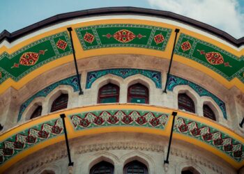 Colorful historic architectural details and decorative motifs in Istanbul