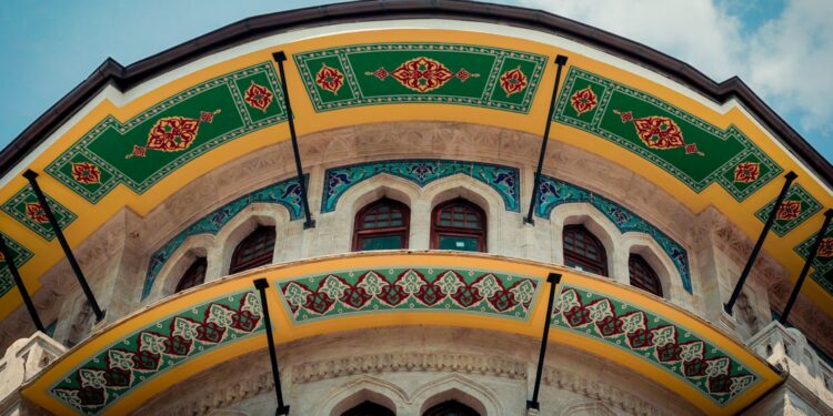 Colorful historic architectural details and decorative motifs in Istanbul