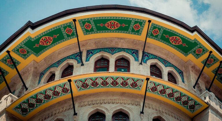 Colorful historic architectural details and decorative motifs in Istanbul