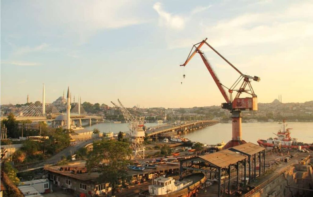 Historic Haliç Shipyard on the Golden Horn in Istanbul