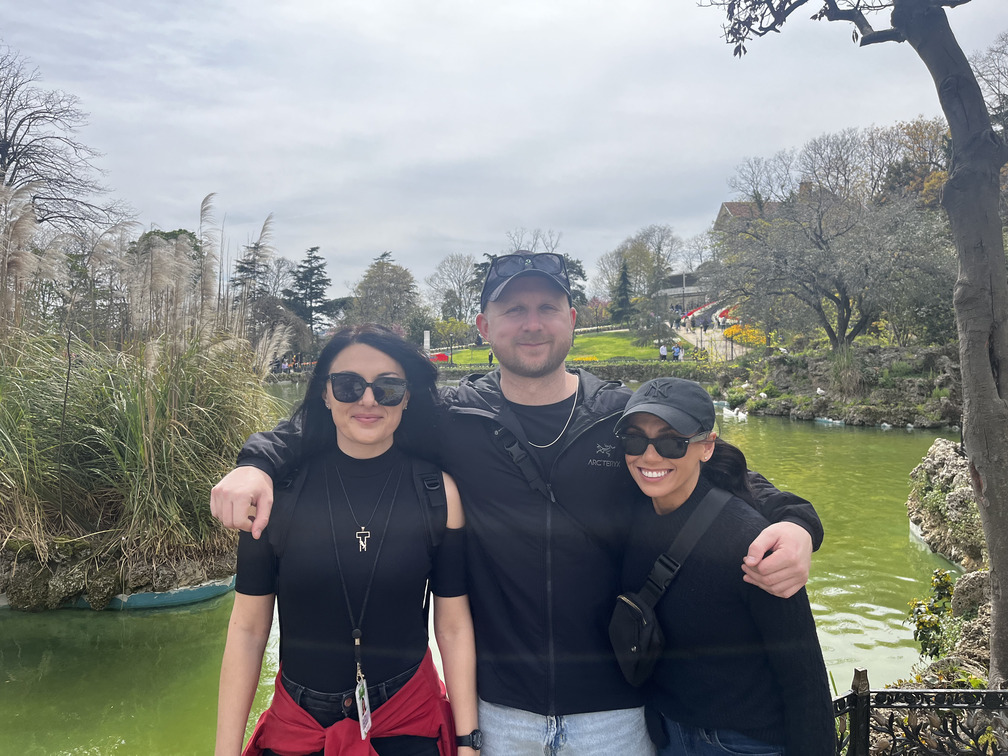 damla with melanie and steven at emirgan