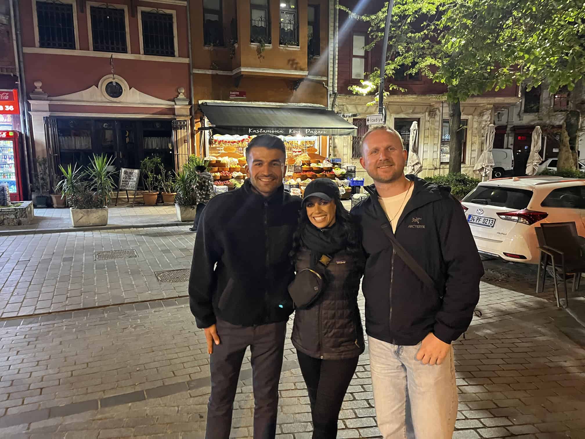 steven and melanie with omer in the night